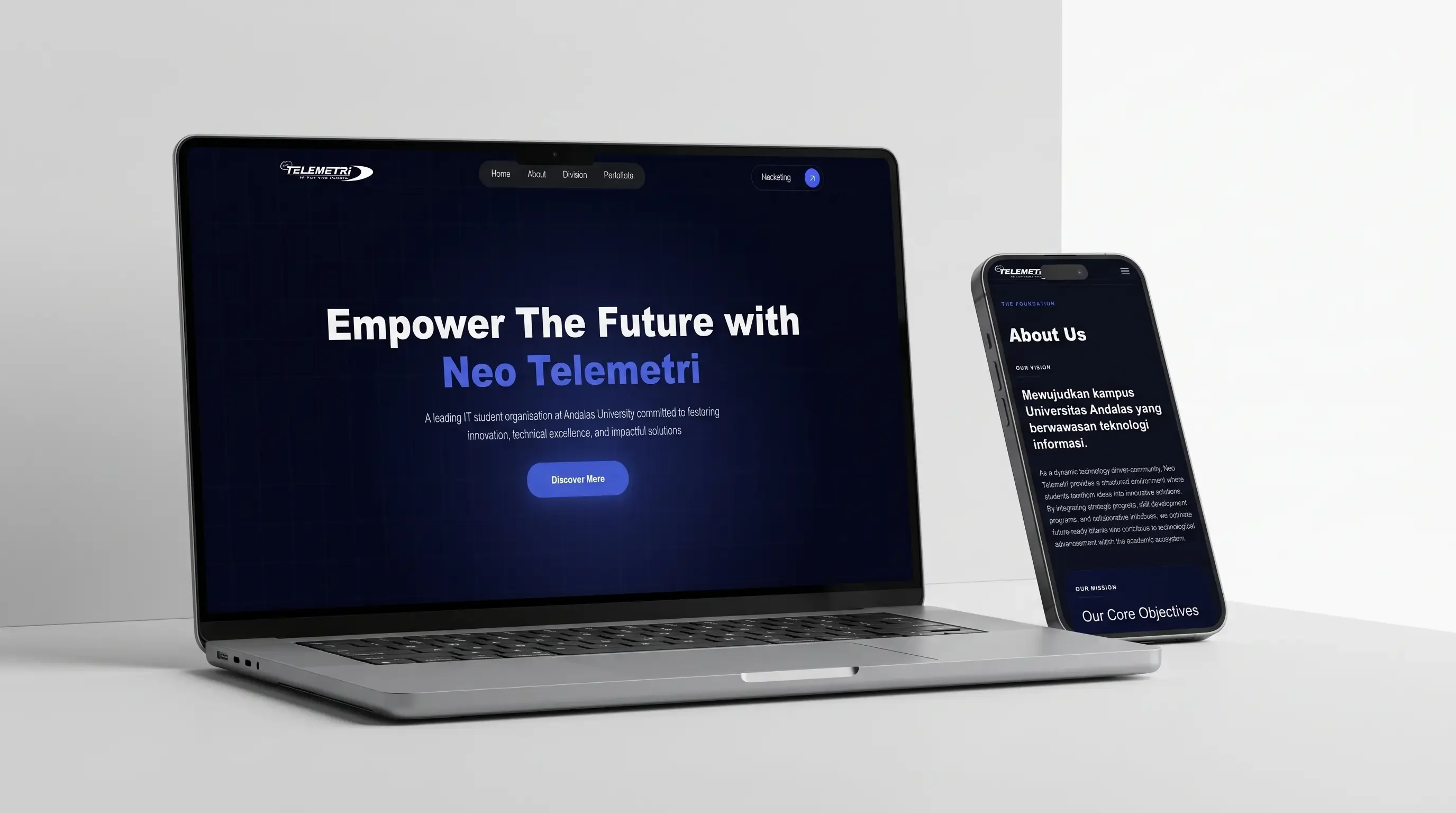 Tangkapan layar Website Profil Neo Telemetri