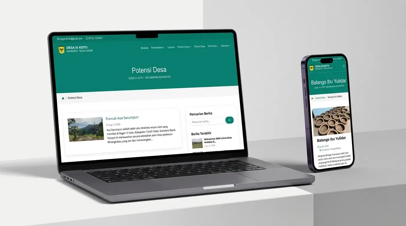 Tangkapan layar Portal Informasi Nagari Tigo Koto Silungkang